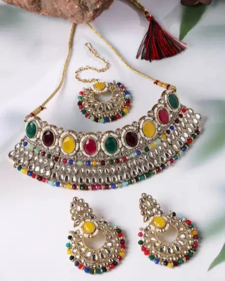 Alloy Gold-plated Multicolor Jewel Set-KYAMSTORE
