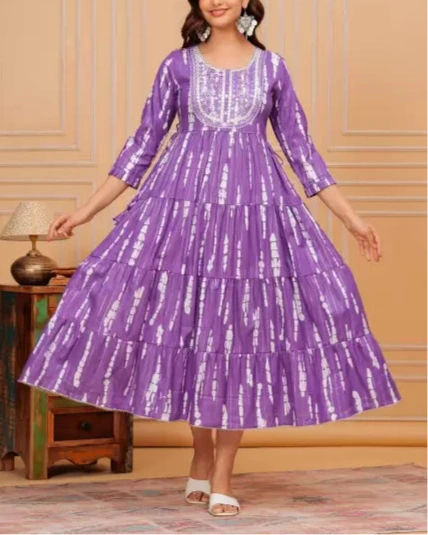 Embroidered Viscose Rayon Stitched Anarkali Gown (Color Variants)-KYAMSTORE