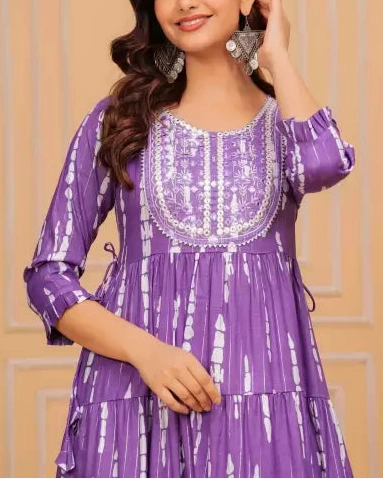 Embroidered Viscose Rayon Stitched Anarkali Gown (Color Variants)-KYAMSTORE