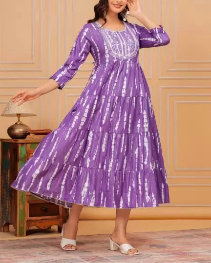Embroidered Viscose Rayon Stitched Anarkali Gown (Color Variants)-KYAMSTORE