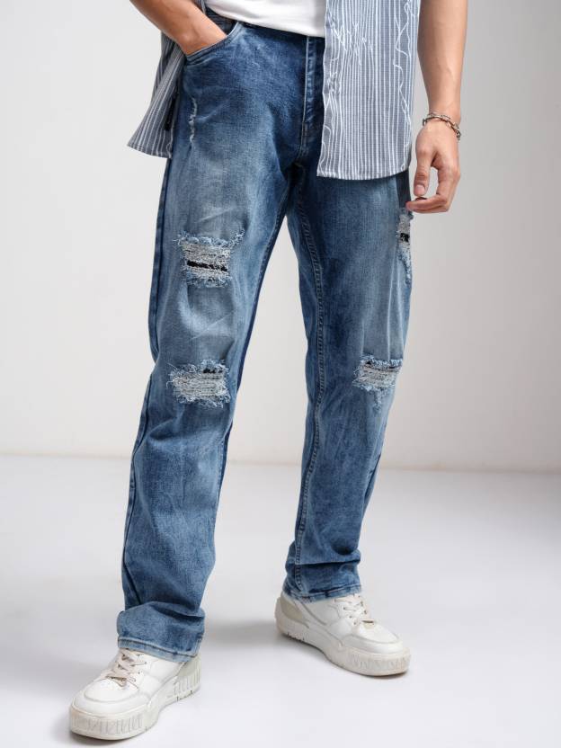 Men Regular Mid Rise Blue Jeans-KYAMSTORE