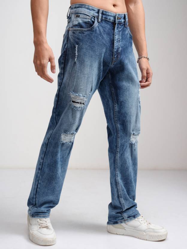 Men Regular Mid Rise Blue Jeans-KYAMSTORE