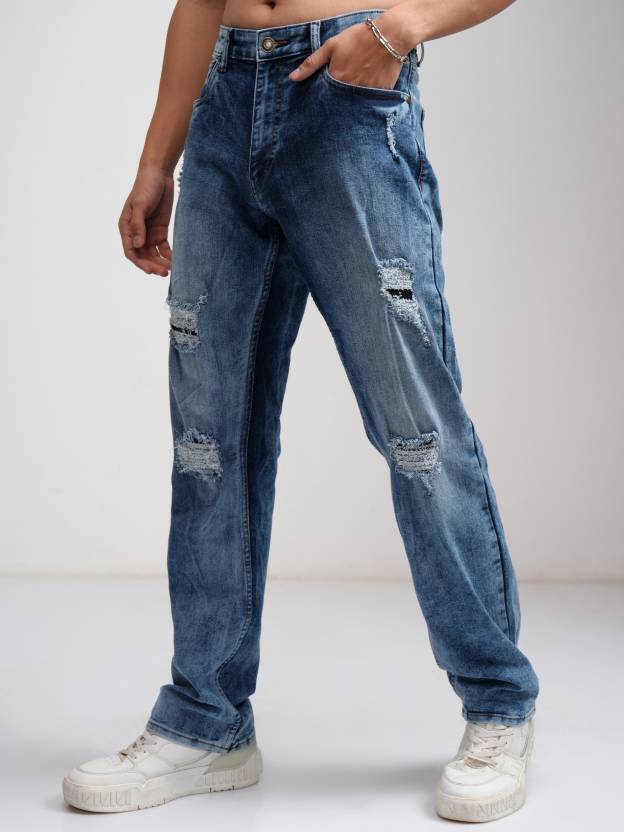Men Regular Mid Rise Blue Jeans-KYAMSTORE