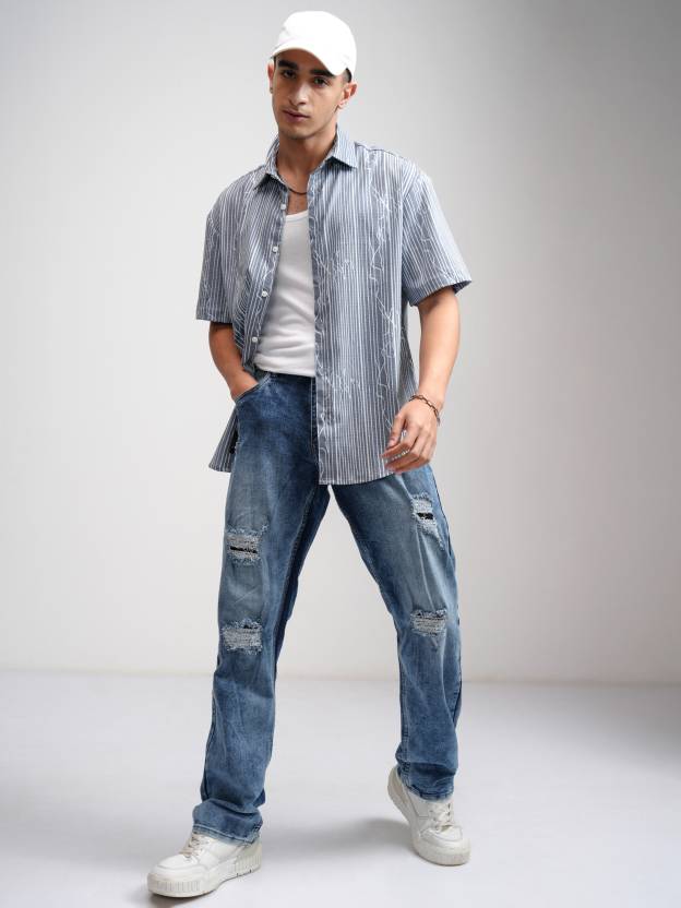 Men Regular Mid Rise Blue Jeans-KYAMSTORE