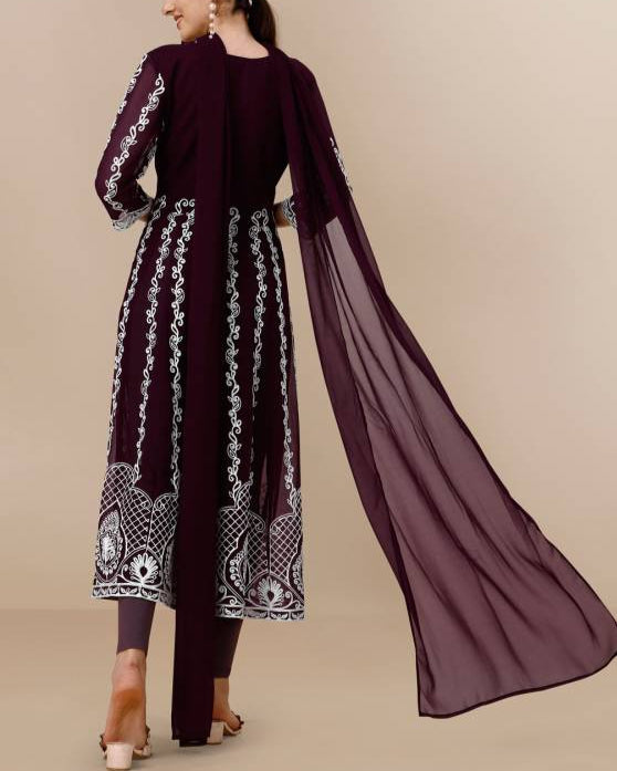 Women Georgette Kurta Dupatta Set-KYAMSTORE