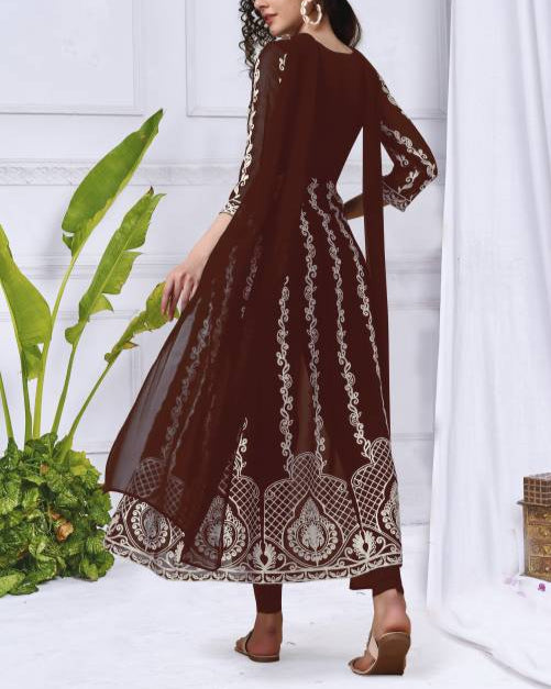 Women Georgette Kurta Dupatta Set-KYAMSTORE