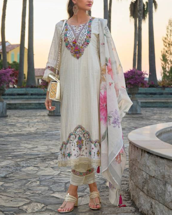 Women Pure Cotton Kurta Pant Dupatta Set-KYAMSTORE