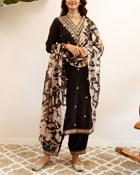 Women Viscose Rayon Kurta Salwar Dupatta Set-KYAMSTORE