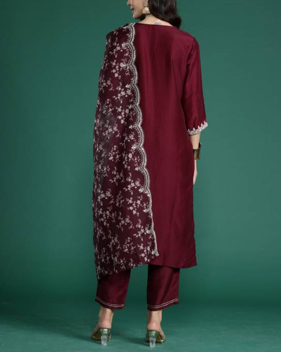 Women Viscose Rayon Kurta Salwar Dupatta Set-KYAMSTORE