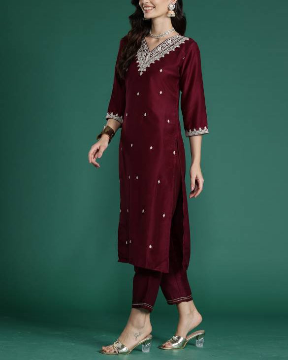 Women Viscose Rayon Kurta Salwar Dupatta Set-KYAMSTORE