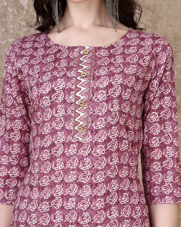 Women Cotton Blend Kurta Pant Dupatta Set-KYAMSTORE