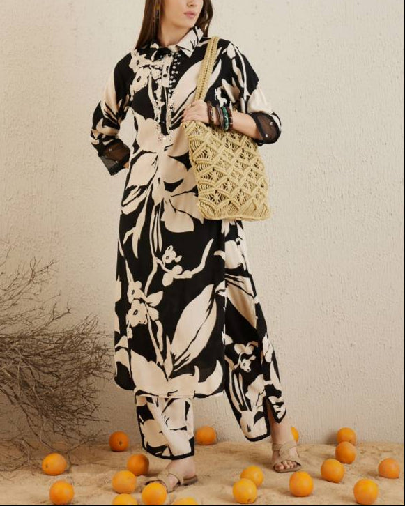 Women Viscose Rayon Kurta Pant Set-KYAMSTORE