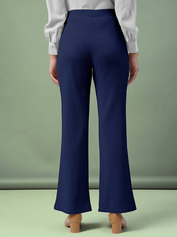 Women Regular Fit Black Lycra Blend Trousers | Delivery: 10 to 12 business days | Limited stocks available