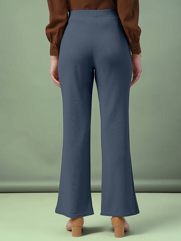 Women Regular Fit Black Lycra Blend Trousers | Delivery: 10 to 12 business days | Limited stocks available