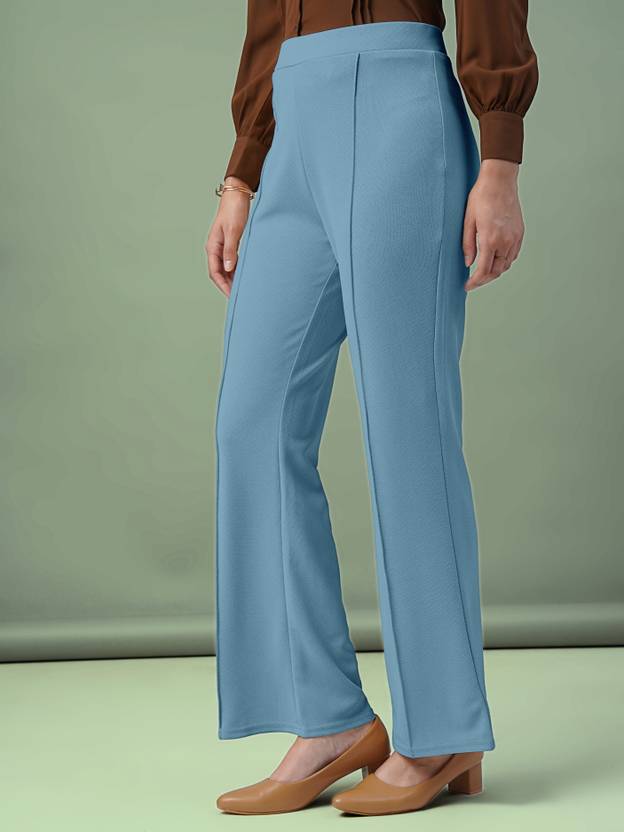 Women Regular Fit Black Lycra Blend Trousers | Delivery: 10 to 12 business days | Limited stocks available