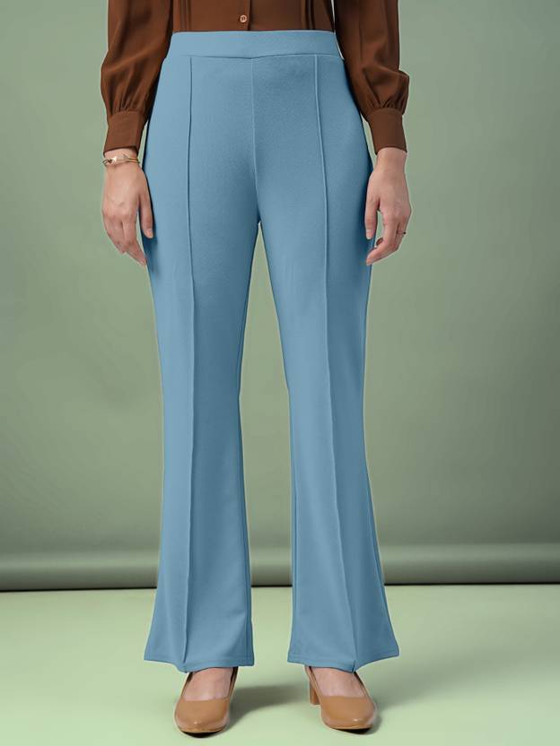 Women Regular Fit Black Lycra Blend Trousers | Delivery: 10 to 12 business days | Limited stocks available