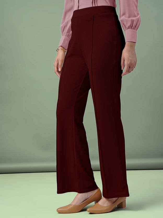 Women Regular Fit Black Lycra Blend Trousers | Delivery: 10 to 12 business days | Limited stocks available