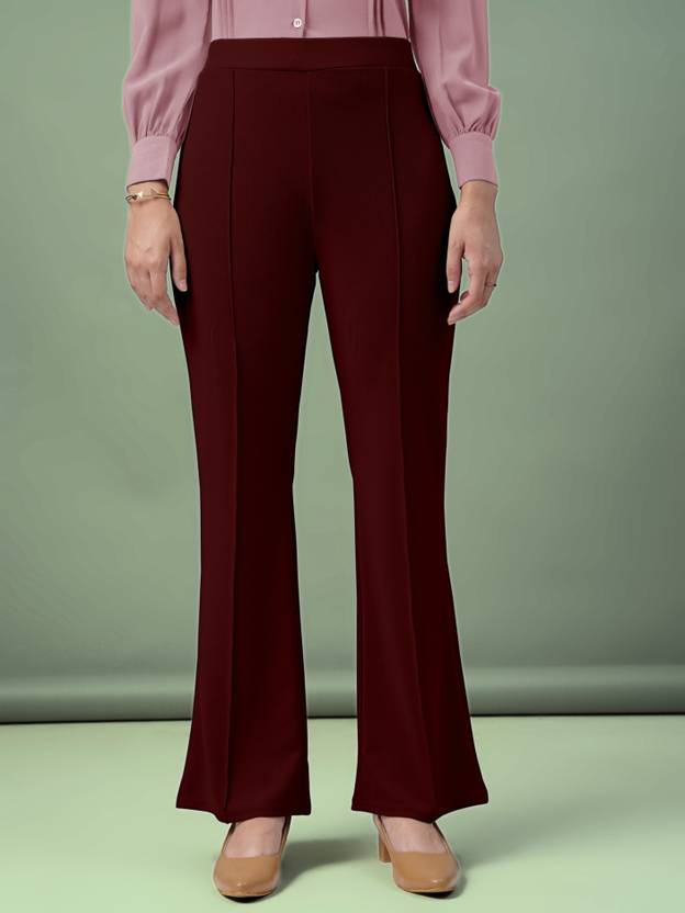 Women Regular Fit Black Lycra Blend Trousers | Delivery: 10 to 12 business days | Limited stocks available