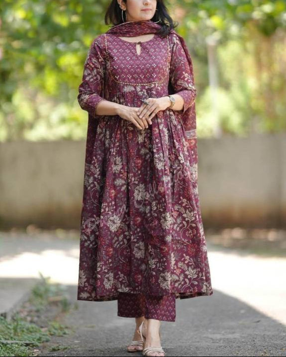 Women Viscose Rayon Kurta Pant Dupatta Set-KYAMSTORE