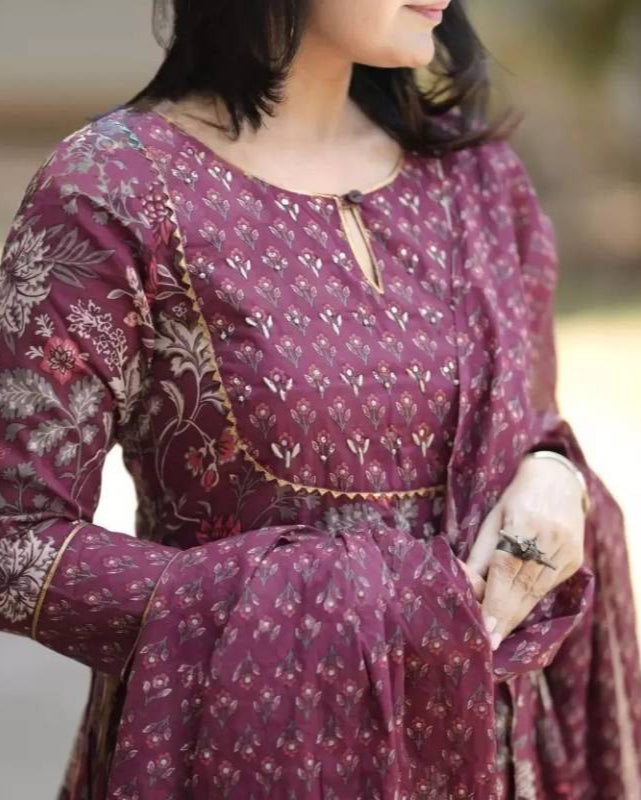 Women Viscose Rayon Kurta Pant Dupatta Set-KYAMSTORE
