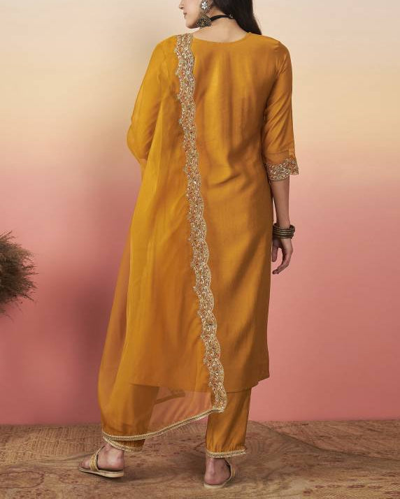 Women Viscose Rayon Kurta Pant Dupatta Set-KYAMSTORE