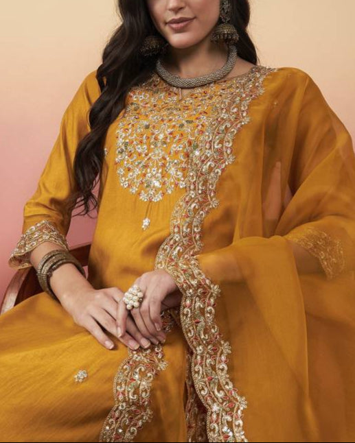 Women Viscose Rayon Kurta Pant Dupatta Set-KYAMSTORE