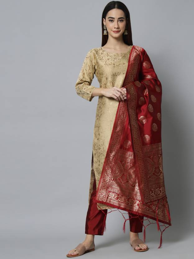 Women Cotton Silk Kurta Pant Set