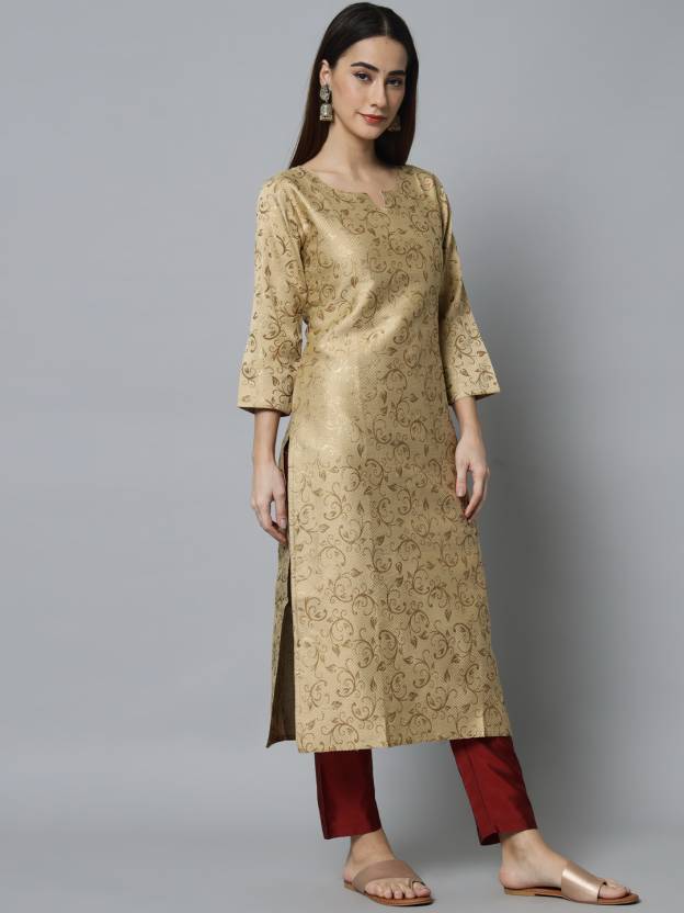 Women Cotton Silk Kurta Pant Set