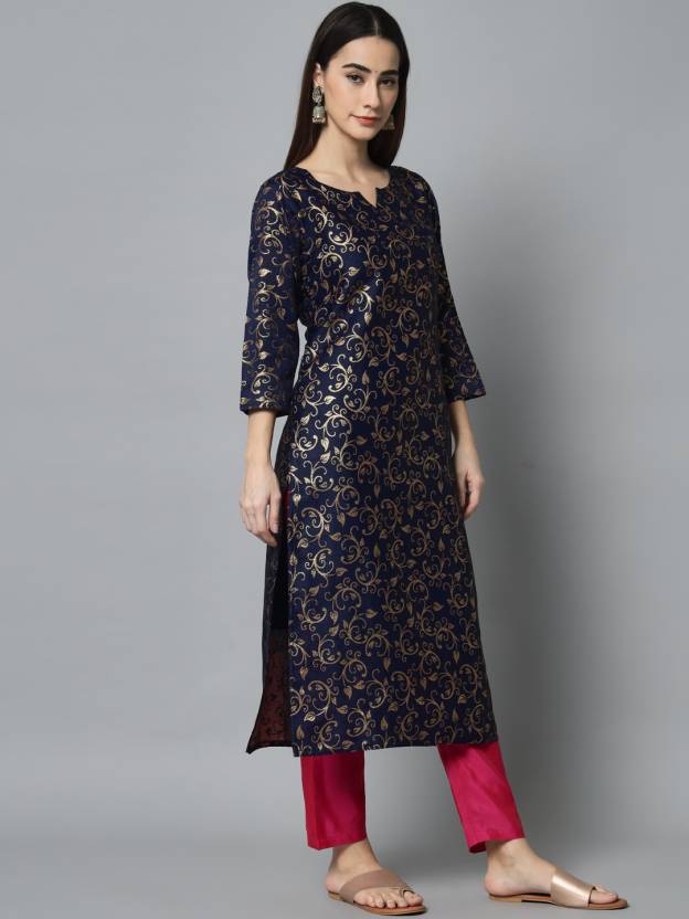 Women Cotton Silk Kurta Pant Set
