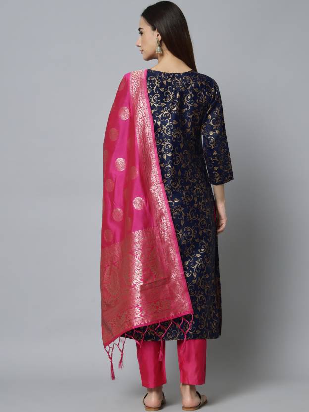 Women Cotton Silk Kurta Pant Set