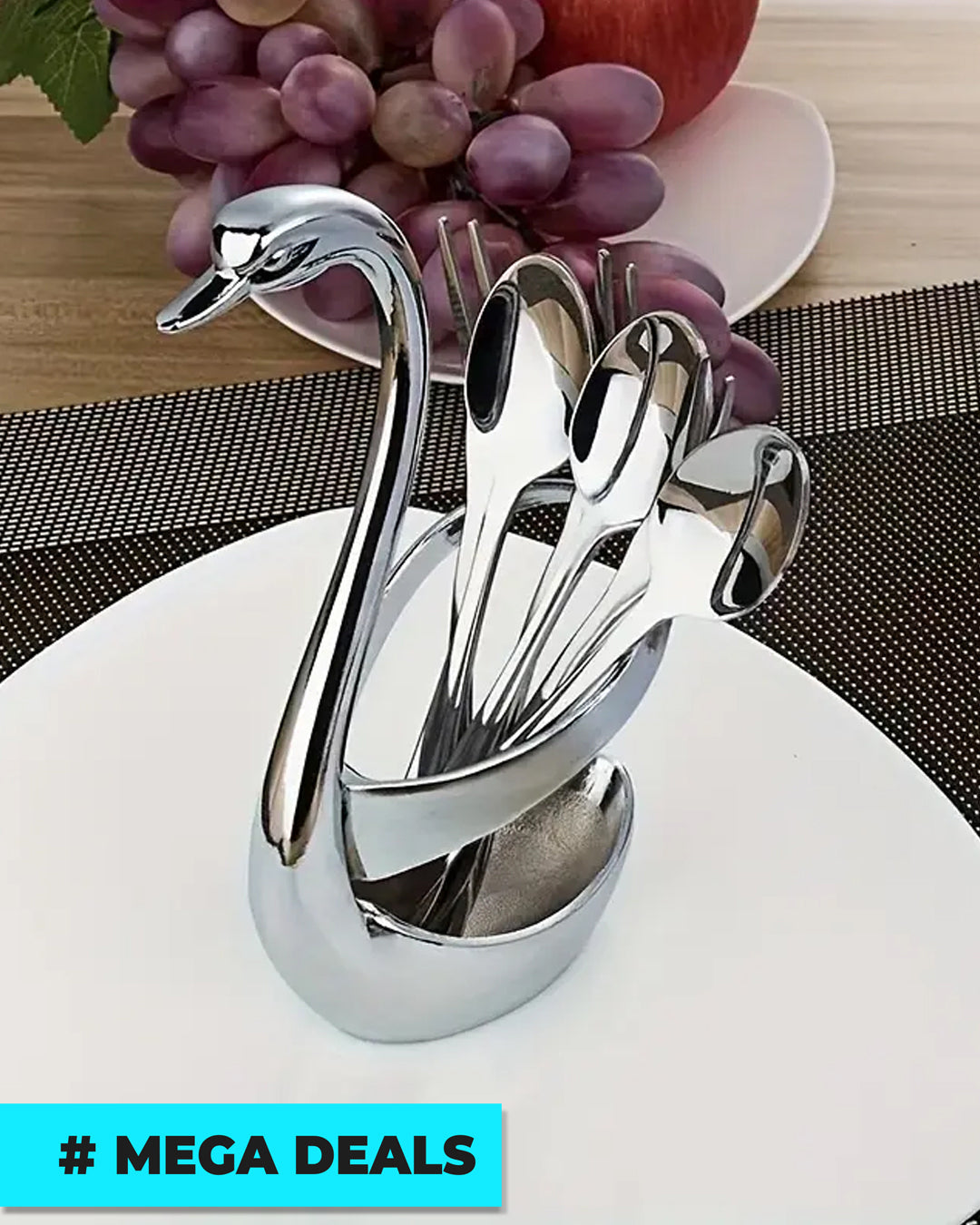 Swan-Shaped Stainless Steel Cutlery Set with Fork & Spoon | Delivery: 5 to 10 business days | Limited stocks available | Hurry before Sold Out
