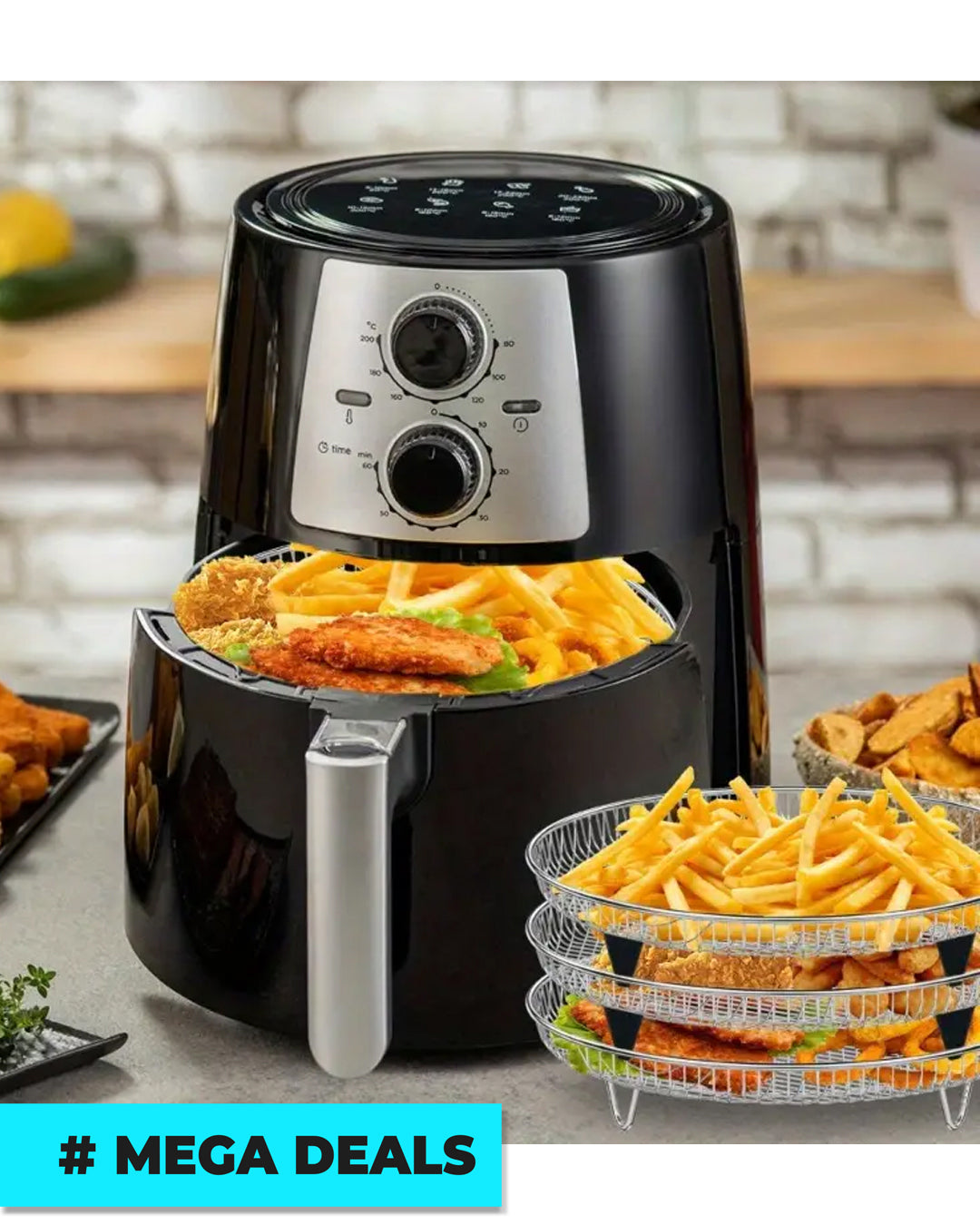 Stainless Steel Air Fryer Basket Set 3Pcs | Delivery: 5 to 10 business days | Limited stocks available | Hurry before Sold Out