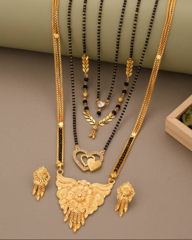Brass Gold-plated Gold Jewel Set (Pack of 5)-KYAMSTORE