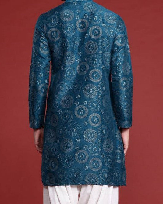 Men Printed Polyester Straight Kurta-KYAMSTORE
