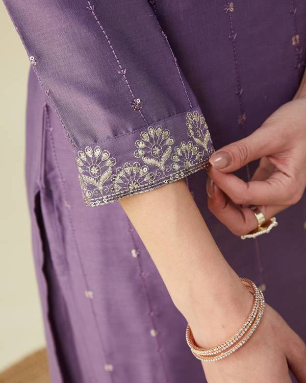 Women Muslin Kurta Pant Dupatta Set-KYAMSTORE