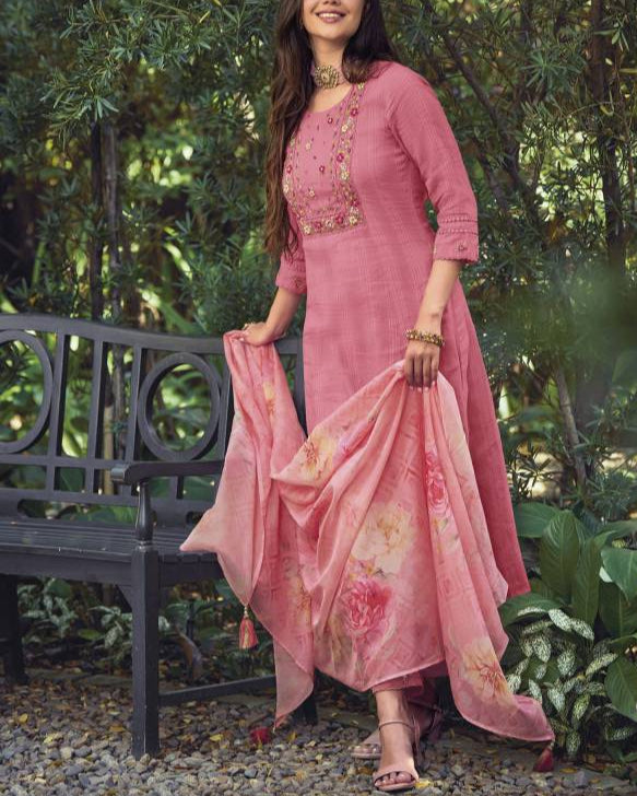 Women Pure Cotton Kurta Pant Dupatta Set-KYAMSTORE