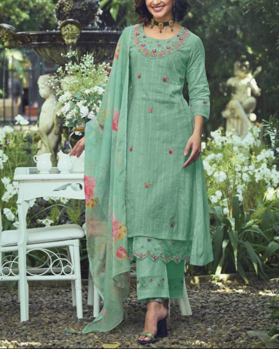 Women Pure Cotton Kurta Pant Dupatta Set-KYAMSTORE