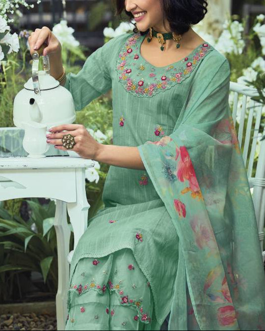 Women Pure Cotton Kurta Pant Dupatta Set-KYAMSTORE