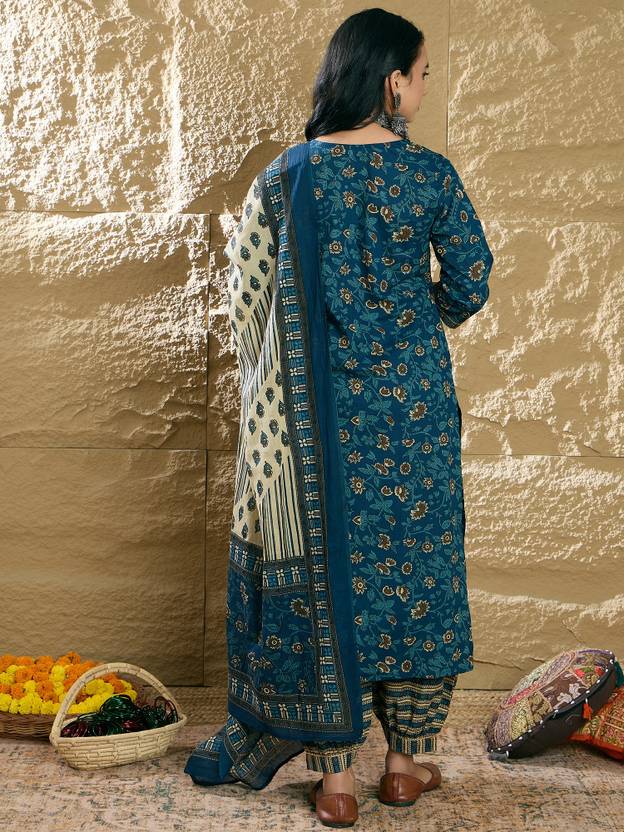 Women Pure Cotton Kurta Salwar Dupatta Set | Delivery: 10 to 12 business days | Limited stocks available