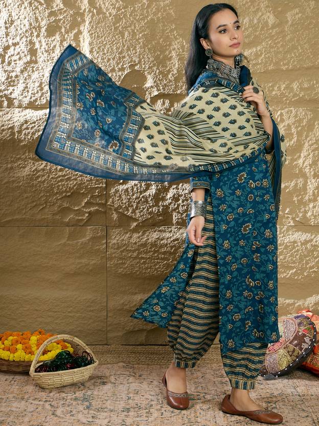 Women Pure Cotton Kurta Salwar Dupatta Set | Delivery: 10 to 12 business days | Limited stocks available
