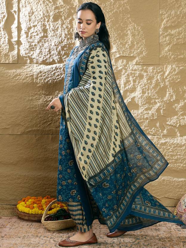 Women Pure Cotton Kurta Salwar Dupatta Set | Delivery: 10 to 12 business days | Limited stocks available