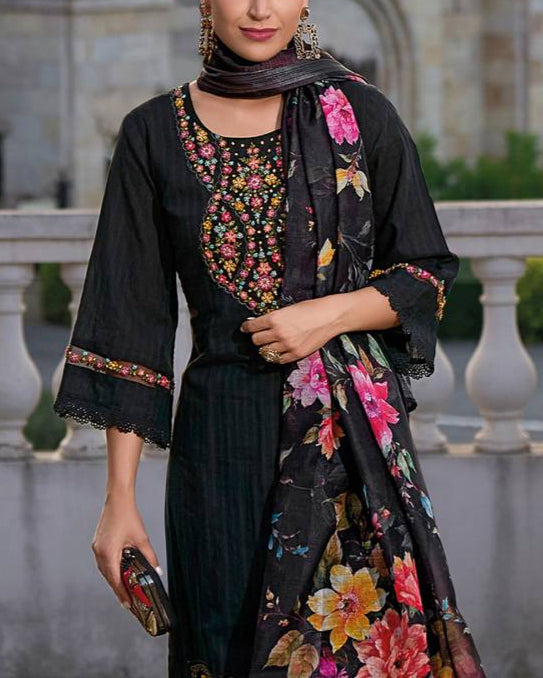 Women Pure Cotton Kurta Pant Dupatta Set-KYAMSTORE