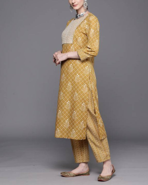 Women Pure Cotton Kurta Pant Set-KYAMSTORE