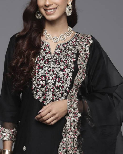 Women Viscose Rayon Kurta Pant Dupatta Set-KYAMSTORE