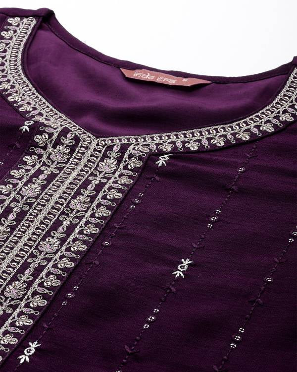 Women Silk Blend Kurta Pant Dupatta Set-KYAMSTORE