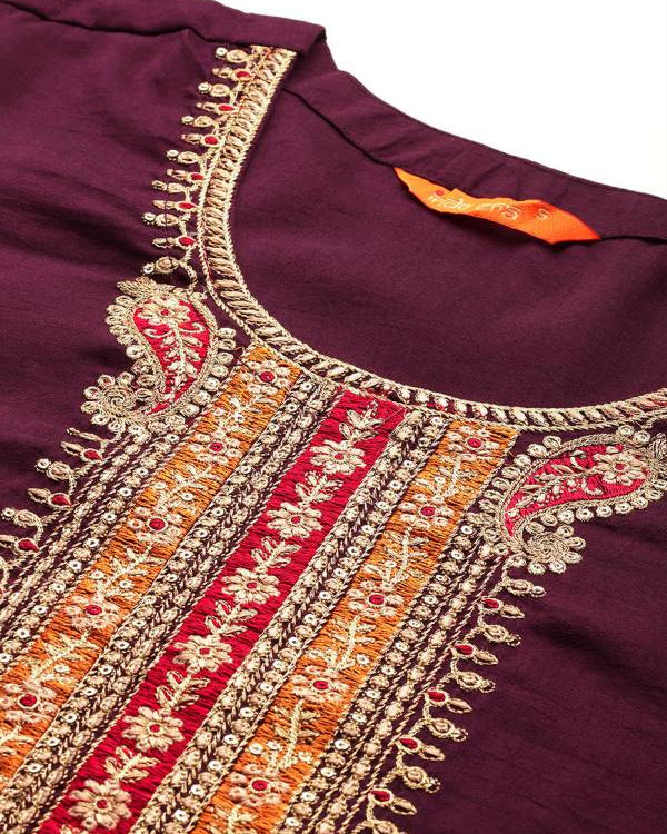 Women Silk Blend Kurta Pant Dupatta Set-KYAMSTORE