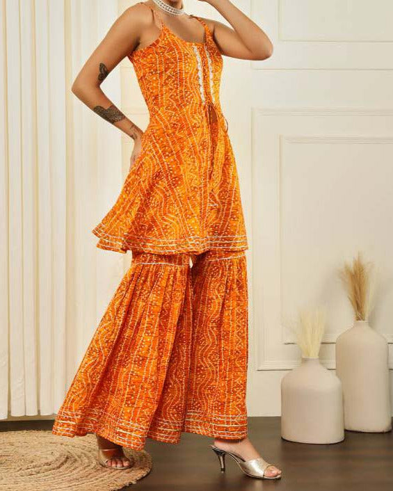 Women Pure Cotton Kurta Sharara Set-KYAMSTORE