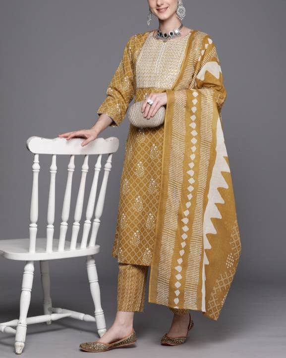 Women Pure Cotton Kurta Pant Set-KYAMSTORE