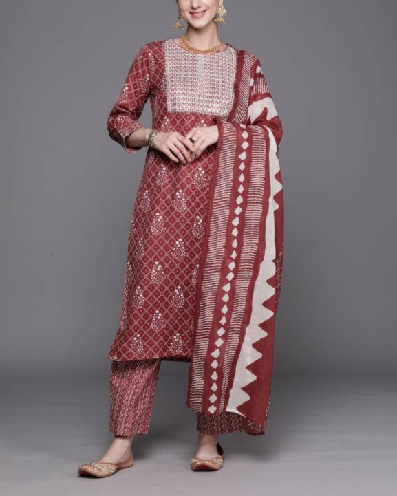 Women Pure Cotton Kurta Pant Set-KYAMSTORE