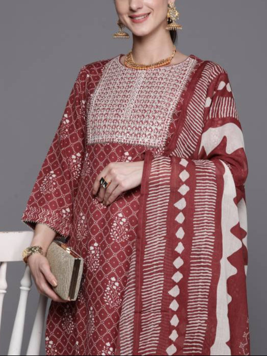 Women Pure Cotton Kurta Pant Set-KYAMSTORE